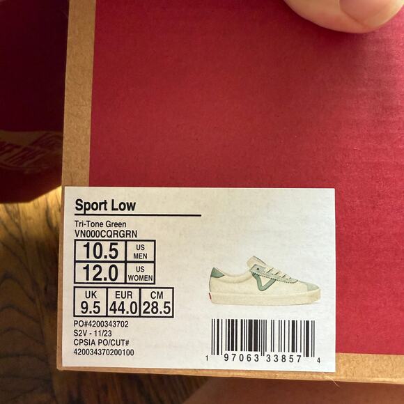 Vans Men's Sport-Low Tri-Tone Green Canvas Suede Skate Shoes Size 10.5 Mens - Picture 5 of 5